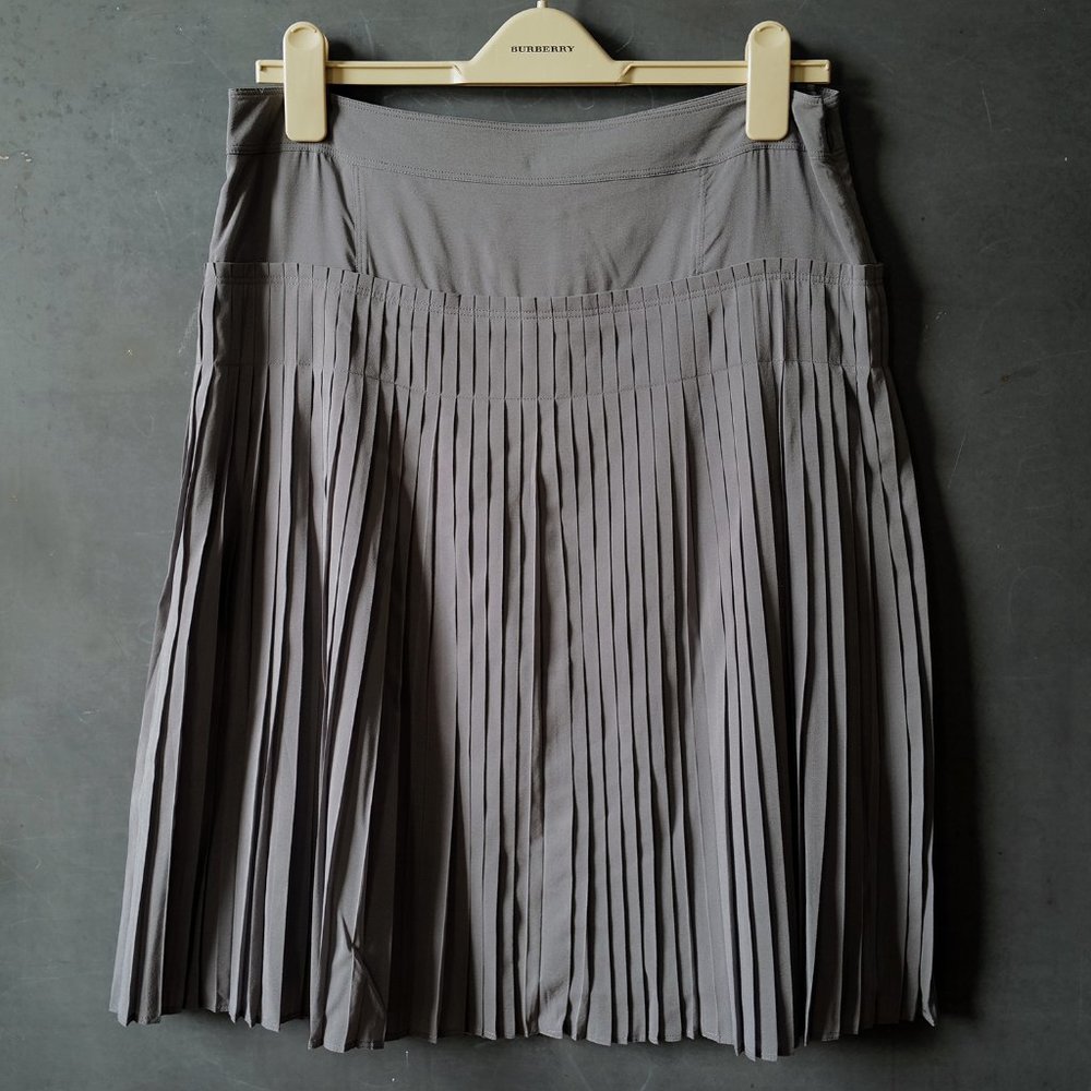 Burberry London Silk Pleated Skirt